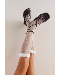 Free People - Lace Rear Bow Socks - Lyst