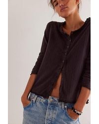 Free People - Penny Pointelle Cardi - Lyst