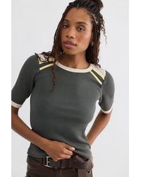 Free People - Stargazer Colorblock Three-Quarter Sleeve Tee - Lyst