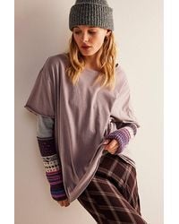 Free People - Nina Tee At Free People In Quail, Size: Xs - Lyst