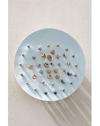 Free People - Teeny Tiny Mega Stud Earring Set At In Merry Metallic - Lyst