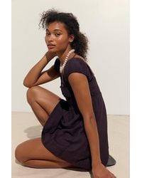 free-est - Nina Babydoll Cotton-Linen Mini Dress By - Lyst