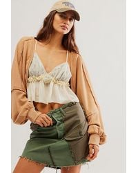 Free People - Shrug It Off Sweatshirt At In Iced Coffee, Size: Large - Lyst