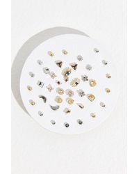Free People - Teeny Tiny Mega Stud Earring Set At In Merry Metallic - Lyst