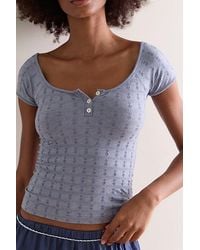 Intimately By Free People - So Soft Pointelle Henley Top By - Lyst