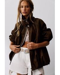 Free People - Chelsea Vegan Suede Funnel-Neck Jacket - Lyst