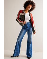 Free People - Crvy Wild Honey Denim At In Decade Blue, Size: 27 - Lyst