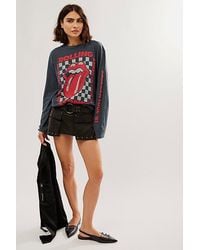 Daydreamer - Rolling Stones American Tour Long-sleeve At Free People In Vintage Black, Size: Small - Lyst