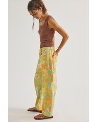 Free People - Good Luck Printed Barrel Jeans - Lyst