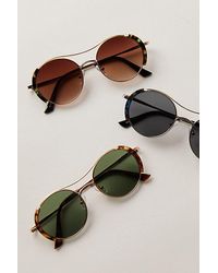 Free People - Euphoria Novelty Round Aviator Sunglasses - Lyst