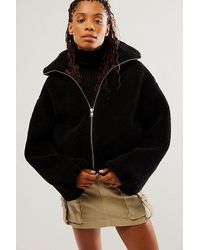Free People - Get Cozy Teddy Jacket At In Black, Size: Xs - Lyst