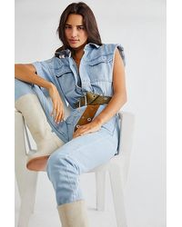 Free People - Marci Coverall At In Clear Skies, Size: Medium - Lyst