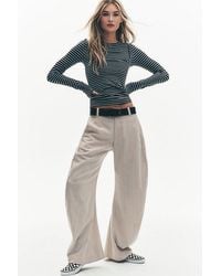 Free People - Spotlight Menswear Striped Barrel Trousers - Lyst