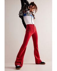 Free People - Jayde Cord Flare Jeans At Free People In Garnet, Size: 25 - Lyst