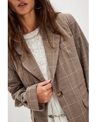 Free People - Paper Cut Pinstripe Blazer Jacket - Lyst