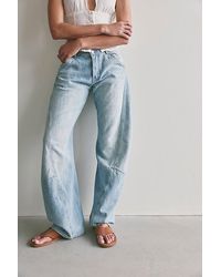 Free People - Highland Low-Rise Twisted Bowed Jeans - Lyst