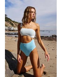 Cleonie Swim - Shell Maillot Smocked One-piece Swimsuit - Lyst