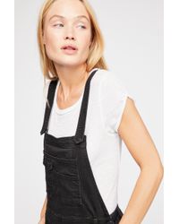 Free People Washed Denim Dungarees By We The Free - Black