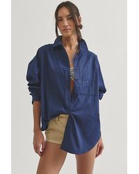 Free People - Lexi Poplin Button Down Shirt - Lyst