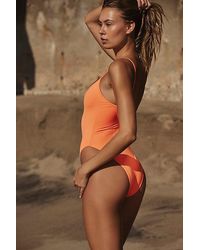 Toast Swim - Toast Solid High Cut One-piece Swimsuit At Free People In Tangelo, Size: Xs - Lyst