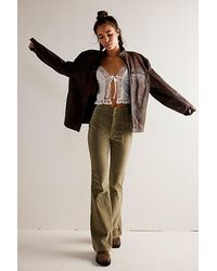 Free People - Jayde Cord Flare Jeans At Free People In Dried Basil, Size: 28 - Lyst