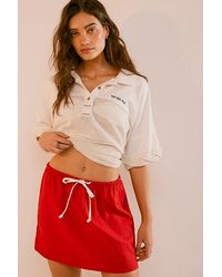 Free People - Streetside Cotton-Linen Mini Skirt - Lyst