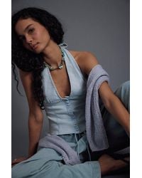 Free People - Ramona Denim Halter Top - Lyst