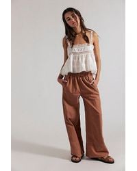 Free People - Day's End Linen Pull-On Pants - Lyst