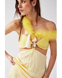 Anna Sui - Marabou Boa At Free People In Yellow - Lyst