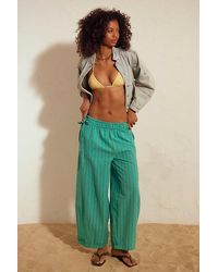 free-est - Sun Dazed Cotton-Linen Striped Pants By - Lyst