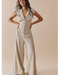 Free People Shasta Silky One Piece in Blue | Lyst Canada