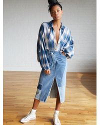 free people maddie denim skirt