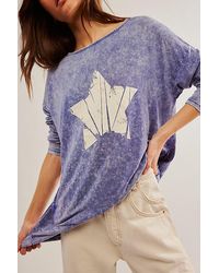 Free People - Star T Shirt Dress At In Denim Blue, Size: Small - Lyst