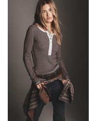 Free People - Hudson Striped Cashmere Henley - Lyst