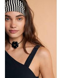 Free People - Baby Flower Cord Choker At In Black - Lyst