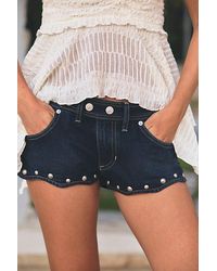 Free People - Late Night Studded Shorts - Lyst