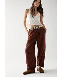 Free People Thrills Artist Pleated Chino Pants in Natural | Lyst