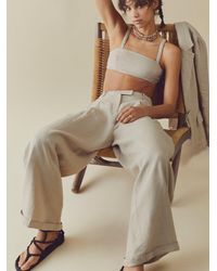 Free People Can't Get Enough Linen Set - Natural