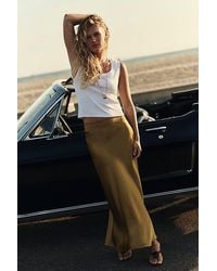 Free People - Valeria Midi Slip Skirt - Lyst