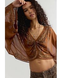 Free People - Calla Embellished Cape Top - Lyst