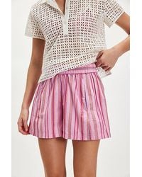 Free People - Get Free Striped Pull-On Shorts - Lyst