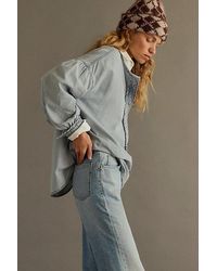 Free People - We The Free Denim Dreaming Railroad Stripe Pullover - Lyst