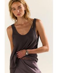 Free People - Scoop Neck Silk Tank Top - Lyst
