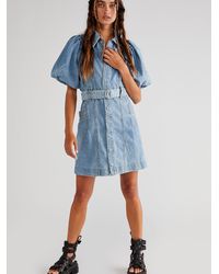 Free People Daphne Denim Mini Dress in 