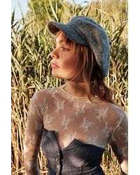 Free People - Berkeley Slouch Lieutenant Hat At In Charcoal - Lyst