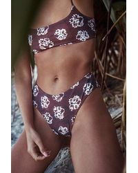 Stone Fox - Zola Printed High-Cut Bikini Bottoms - Lyst