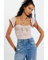 Nightcap - Flutter Lace Bodysuit - Lyst