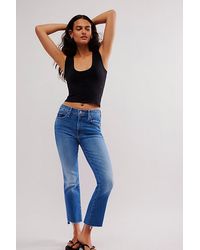 Mother - Insider Crop Step Fray Jeans - Lyst