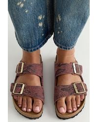 Birkenstock - Arizona Snake-Print Sandals - Lyst