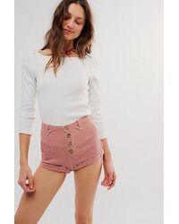 Free People - Checked Out Plaid Micro Shorts - Lyst